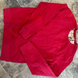 Red Men’s Burberry Long Sleeve Shirt - XL